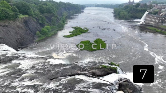 CLIP 7 - Decent over Cohoes Falls on Mohawk River in New York State