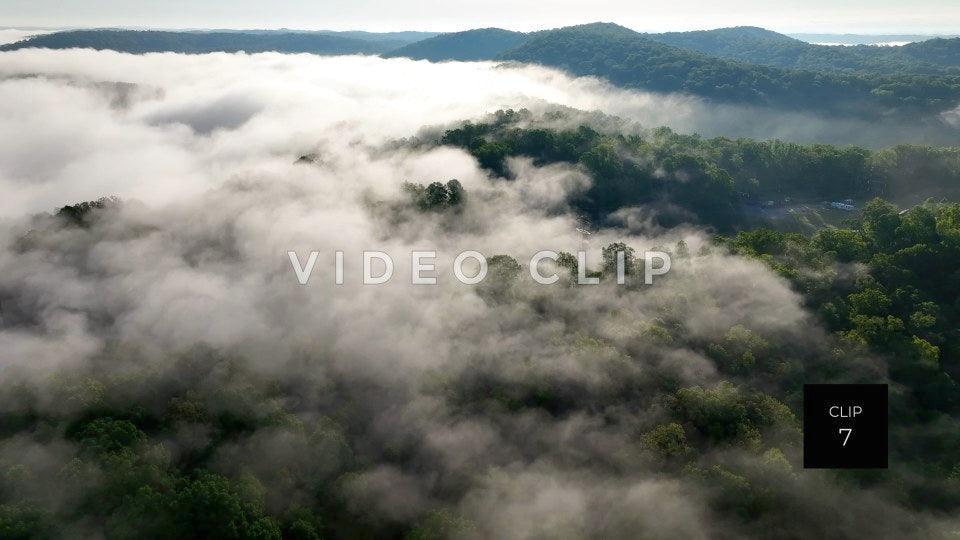 stock video fog over tennesse mountains at Norris Dam