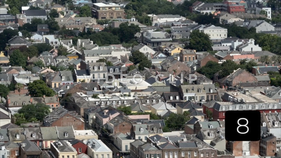 CLIP 8 - New Orleans, LA Vol. 1 - close view of urban neighborhood homes