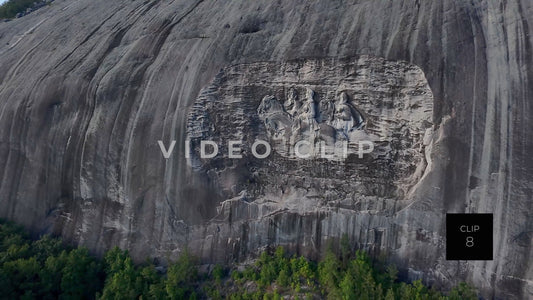CLIP 8 - Stone Mountain Park, GA Close up of Confederate Memorial Carving depicting Stonewall Jackson, Robert E. Lee and Jefferson Davis