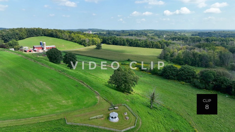 stock video farm and green hills