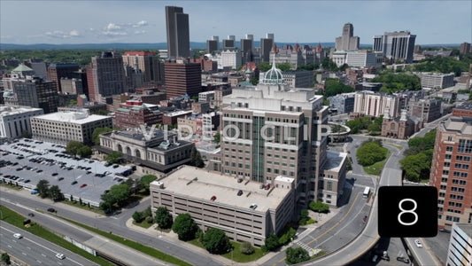 CLIP 8 - Albany, NY Vol. 1 - downtown city skyline from over Hudson River