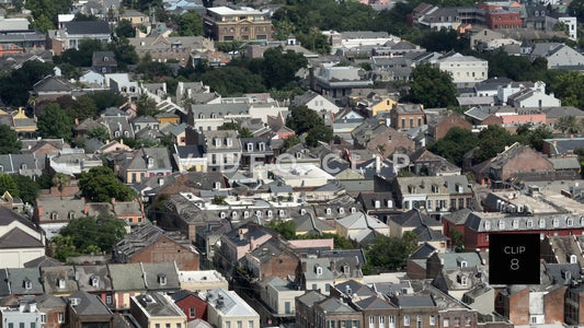 CLIP 8 - New Orleans, LA close view of urban neighborhood homes