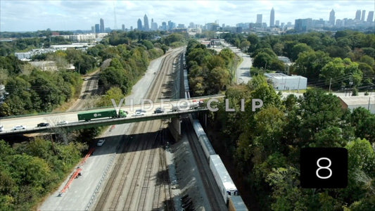 CLIP 8 - Atlanta, GA Vol. 1 - industrial area of the city with moving train