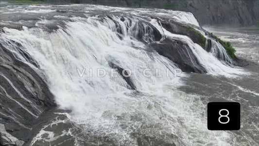 CLIP 8 - Cohoes Falls waterfall in Eastern New York second only to Niagara Falls