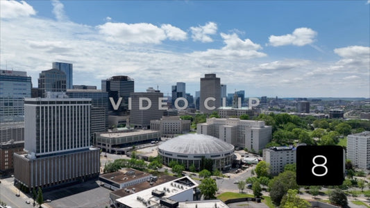 CLIP 8 - Nashville, TN rising above domed stadium to view state capital building