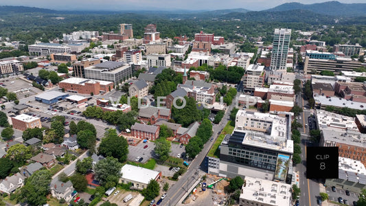 CLIP 8 - Asheville, NC center of downtown streets and buildings