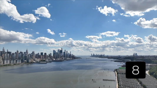 CLIP 8 - New York, NY Vol 2. - Aerial view looking towards mouth of Hudson River