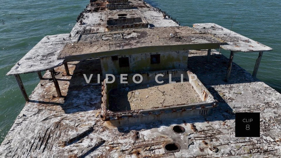 CLIP 8 - Kiptopeke Concrete Ships, VA slow turn around main deck of ship