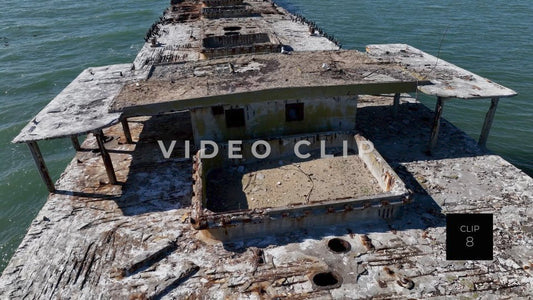 CLIP 8 - Kiptopeke Concrete Ships, VA slow turn around main deck of ship