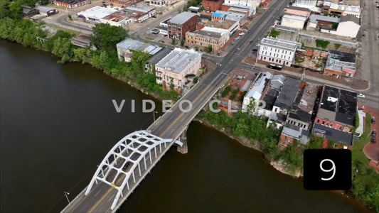 CLIP 9 - Selma, AL flight over Alabama River then downtown city streets and buildings