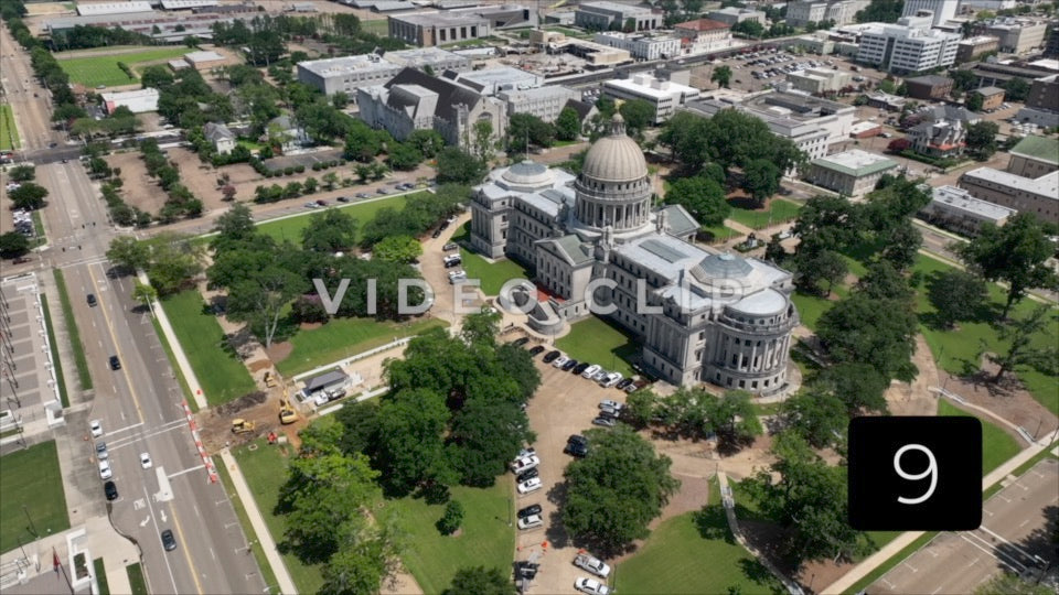 CLIP 9 - Jackson, MS slow tilt down towards Mississippi Capital