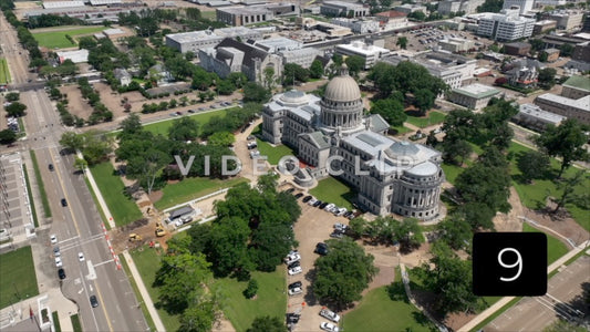 CLIP 9 - Jackson, MS slow tilt down towards Mississippi Capital