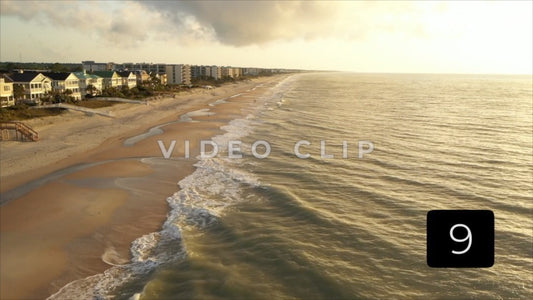 CLIP 9 - Litchfield Beach, SC morning aerial of shoreline looking North towards Myrtle Beach