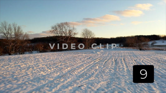 CLIP 9 - Winter Vol. 2 - Late afternoon sunlight on freshly fallen snow in field
