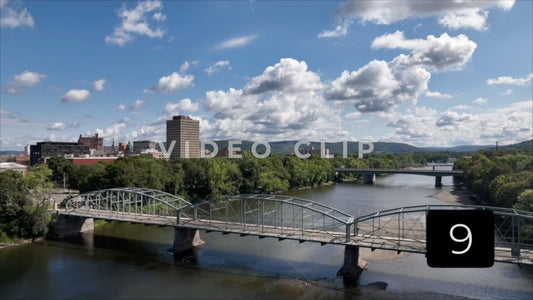 CLIP 9 - Binghamton, NY South Washington Street Parabolic Bridge, a historic structure with scenic river views