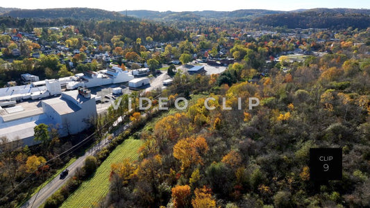 CLIP 9 - Wellsboro, PA slow flight over treetops towards downtown