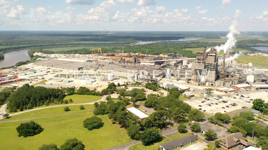 4k Still Frame - International Paper Mill Georgetown, SC