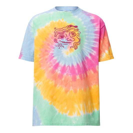 Groovy Artist oversized embroidered tie-dye t-shirt