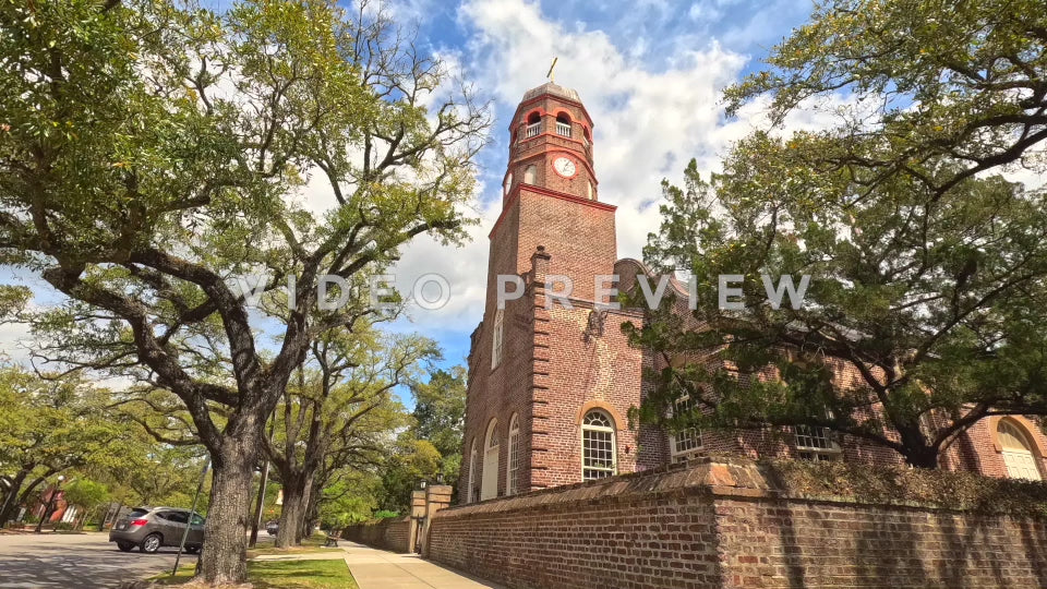 stock video timelapse prince george winyah parish church georgetown sc