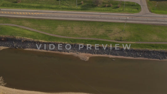 Video - Historic Enlarged Erie Canal Lock 60 - aerial showing current Erie canal beside old Lock 60