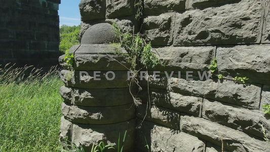 Video - Historic Richmond Aqueduct Erie Canal over Seneca River - close up of stone foundations