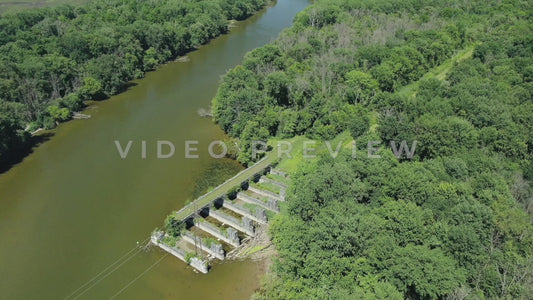 Video - Historic Richmond Aqueduct Erie Canal over Seneca River - aerial view beside river