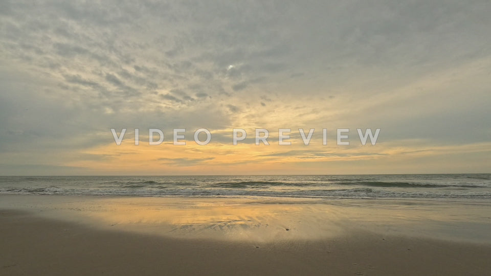 stock video beach and ocean at sunrise at Pawleys Island, SC