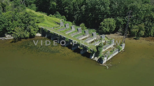 Video - Historic Richmond Aqueduct Erie Canal over Seneca River - aerial view of what remains