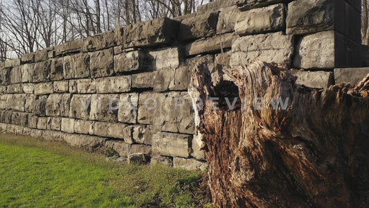 Video - Historic Enlarged Erie Canal Lock 60 - close up of lock wall and entrance