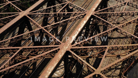 stock photo railroad bridge iron works