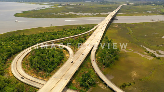 stock photo highway over marsh charleston sc