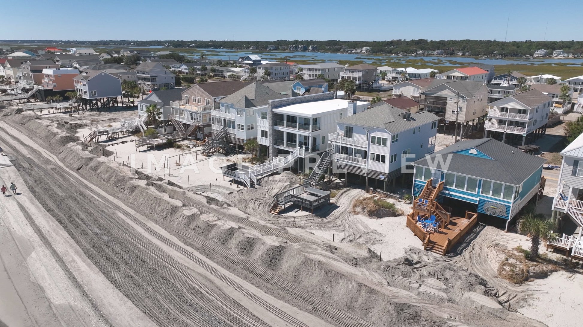 stock photo hurricane IAN damage to garden city beach sc