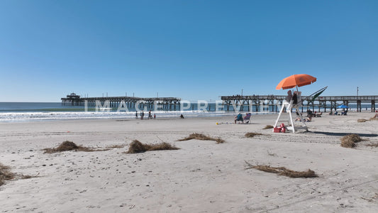 stock photo cherry grove pier damage from hurricane ian