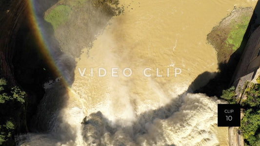 CLIP 10 - Rochester, NY looking down on Lower Falls then turning up to view city