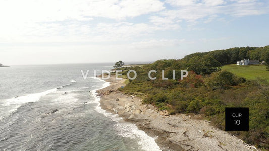 CLIP 10 - Maine Coast Crescent Beach State Park with house with ocean view