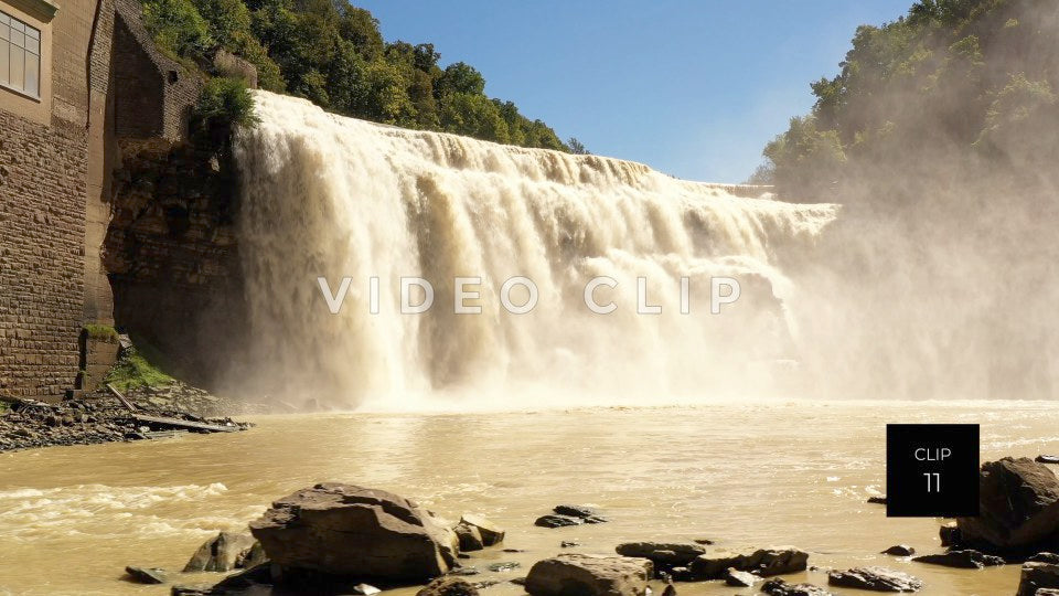 CLIP 11 - Rochester, NY beautiful view of Lower Falls from Genesee River