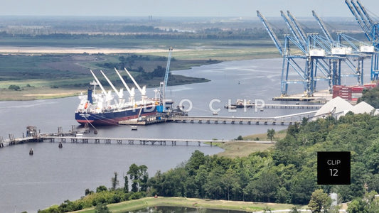 CLIP 12 - Wilmington, NC cargo ship docked on Cape Fear River at Port of Wilmington