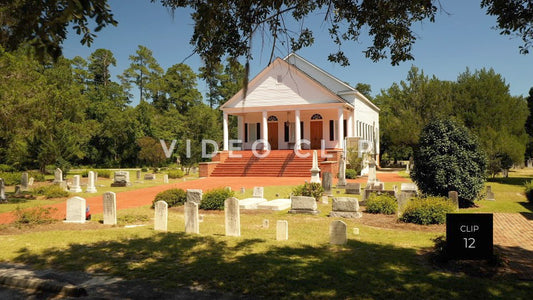 CLIP 12 - Indiantown Presbyterian Church passing under oak towards church