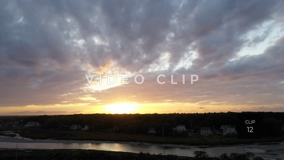 CLIP 12 - Maine Coast sunset over inlet at Timber Point