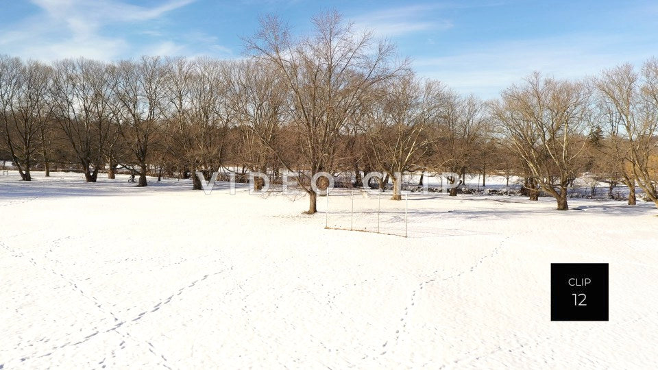 CLIP 12 - Snow covered field in Winter at Ellison Park, NY