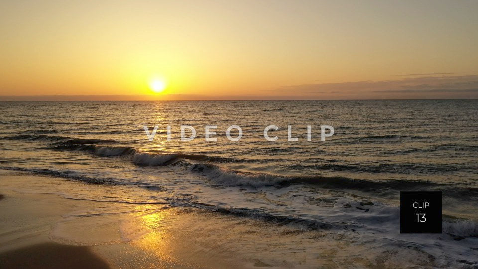 CLIP 13 - Litchfield Beach, SC beautiful golden sunrise over the ocean with breaking waves