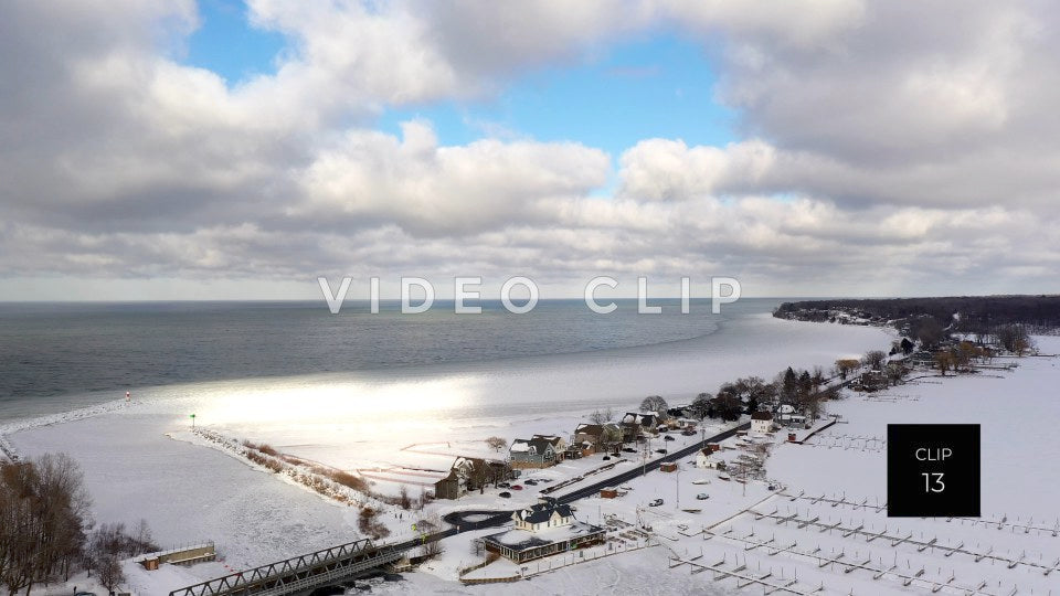 CLIP 13 - Winter Lake Ontario and Irondequoit Bay frozen after ice storm