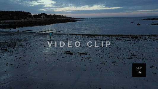 CLIP 14 - Maine Coast person walking on beach at Timber Point