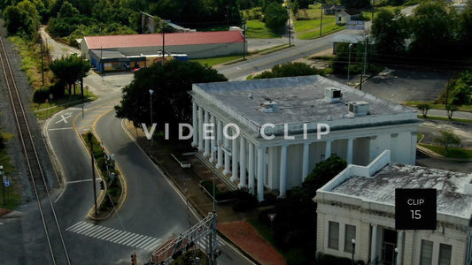 CLIP 15 - Montezuma, GA zoom view of downtown in late afternoon