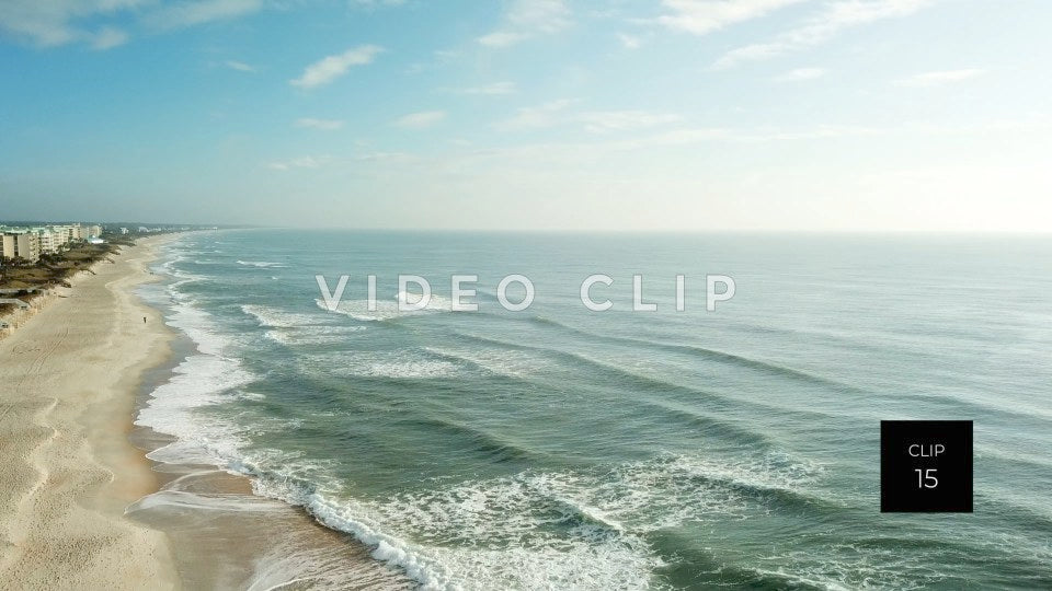 CLIP 15 - Litchfield Beach, SC aerial of beautiful morning light along the shoreline