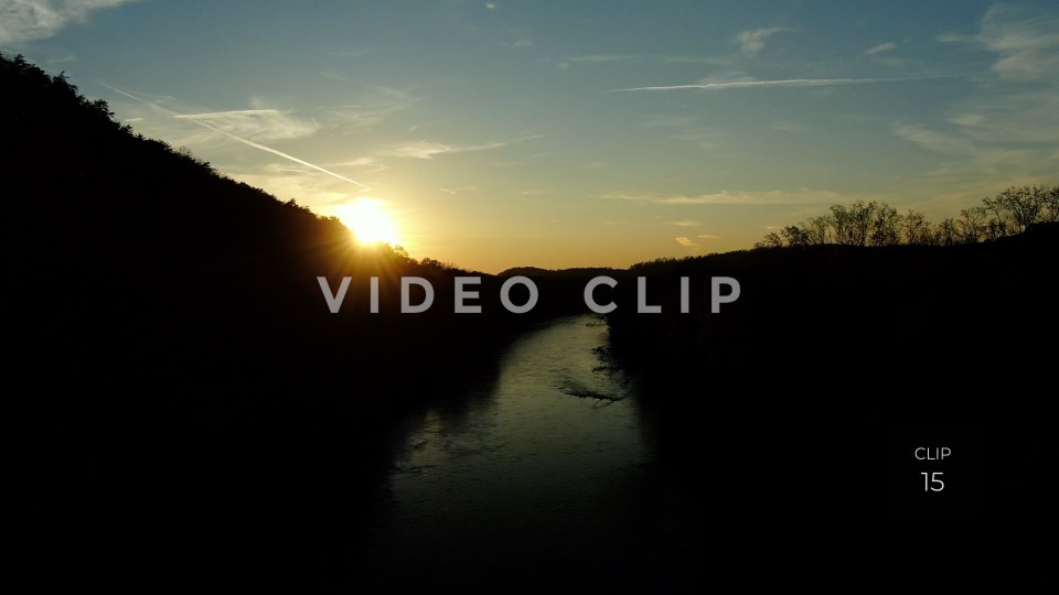 CLIP 15 - Etowah River - beautiful sunset over landscape with river near Atlanta, GA