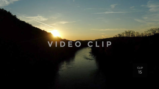 CLIP 15 - Etowah River - beautiful sunset over landscape with river near Atlanta, GA