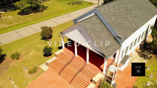 CLIP 16 - Indiantown Presbyterian Church aerial view rising above church