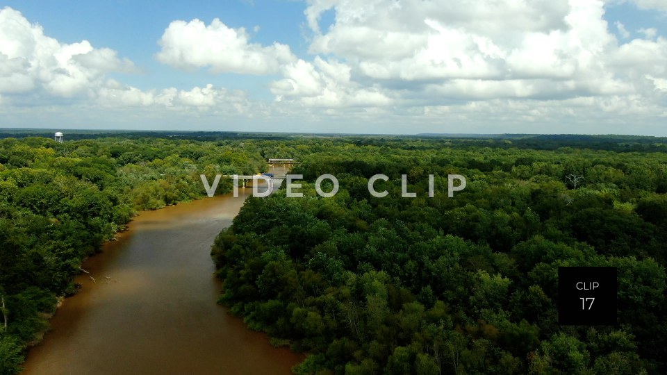 CLIP 17 - Montezuma, GA beautiful green landscape with Flint River and bridges